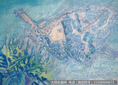 陈芸抽象油画《蓝波纹》欣赏 下载