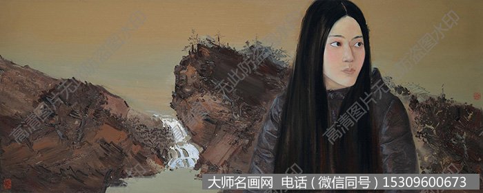 杨海峰油画人物《溪山图》欣赏