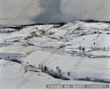 白羽平风景油画《雪景》欣赏 下载