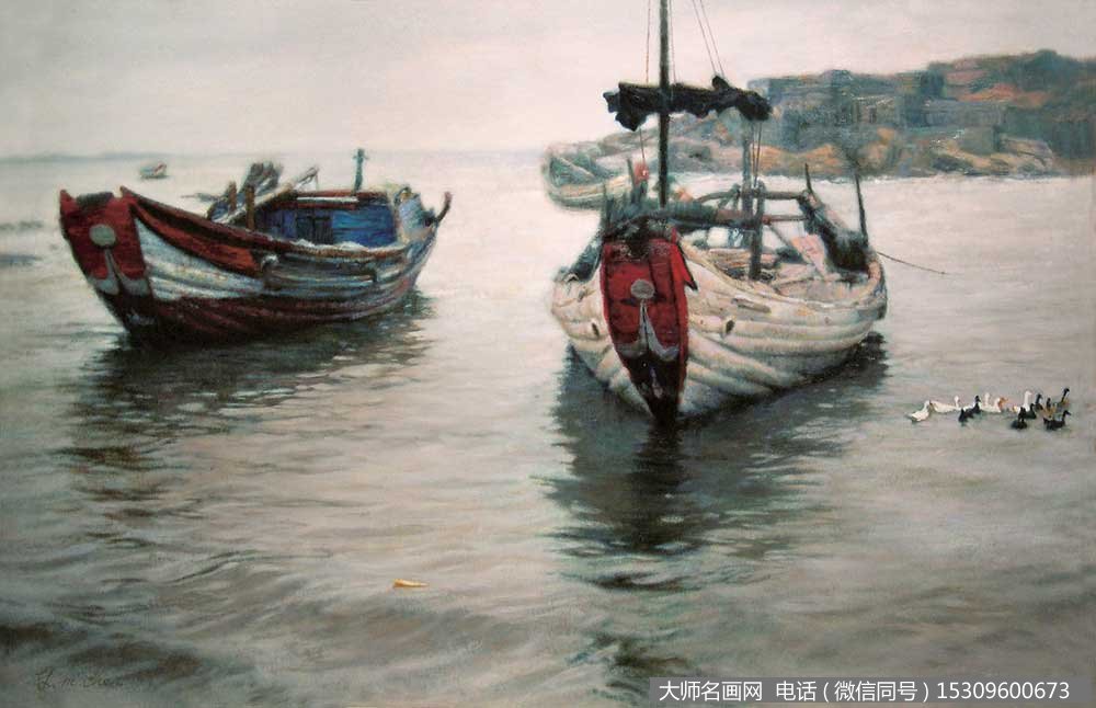 陈逸鸣风景油画《海边》欣赏