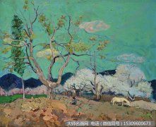 王玉平油画风景《风景/梨花》欣赏 下载