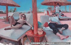 庞茂琨油画人物《沙滩椅上的脑空白》欣赏 下载