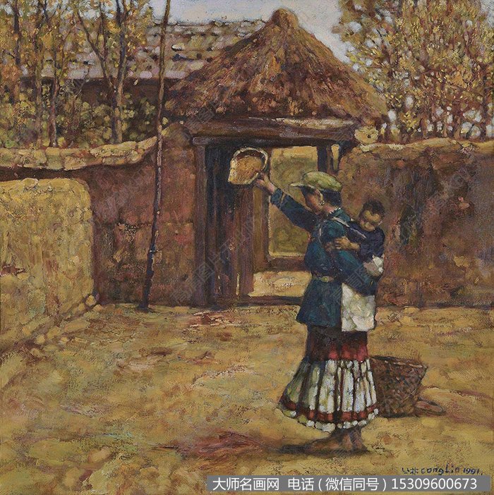 程丛林油画人物《晒谷子》欣赏 下载