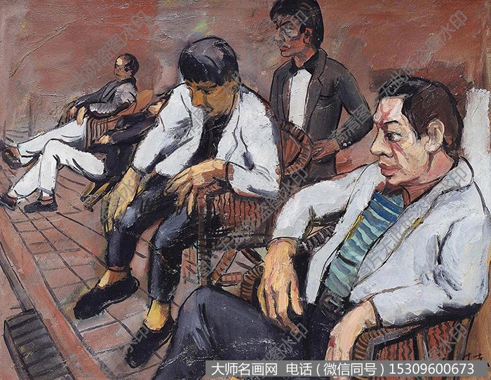 曾梵志油画抽象《黄昏之一》欣赏
