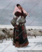 张利人物油画《（写实画派）风雪将至》欣赏下载