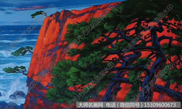 詹建俊风景油画《听涛之二》欣赏   