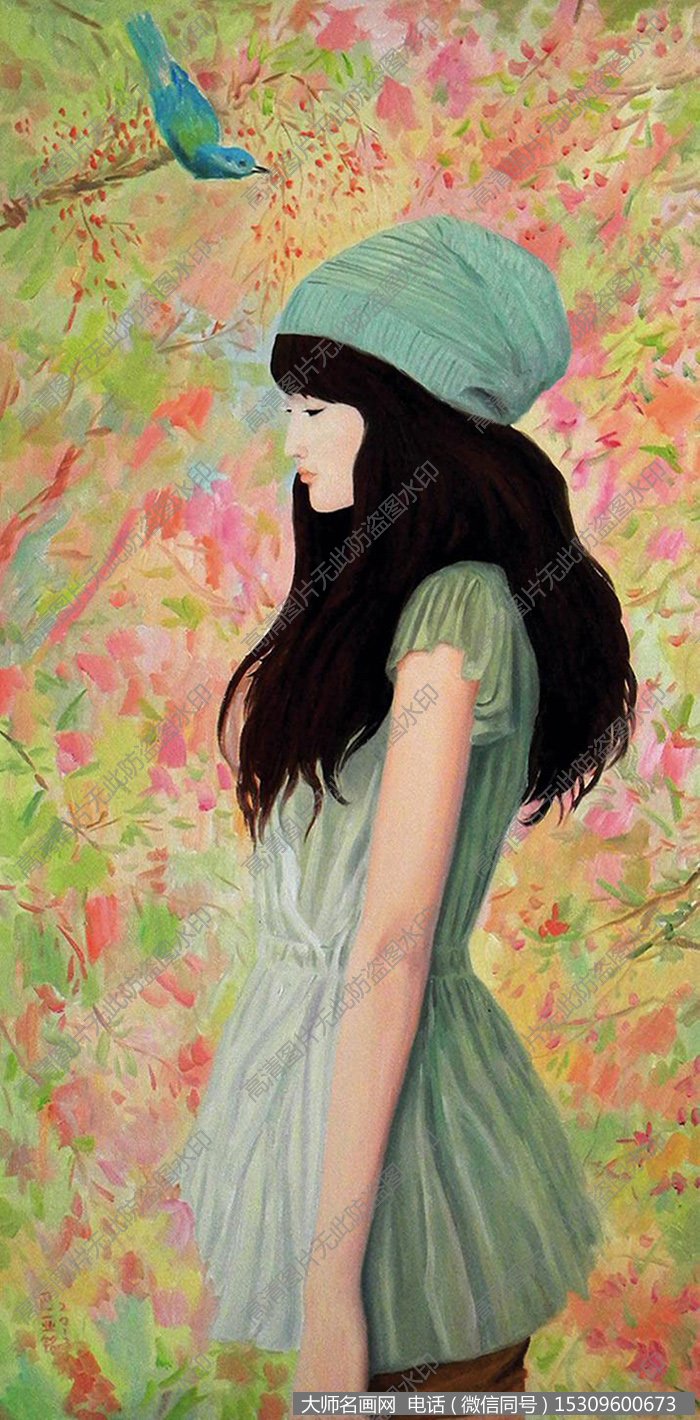 巴亚铭油画人物《莺语系列II》欣赏
