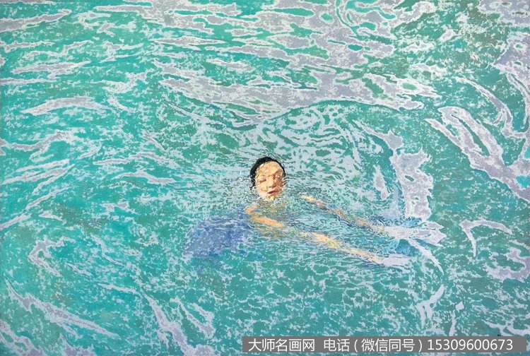 王文生油画抽象《欢乐的海洋》欣赏