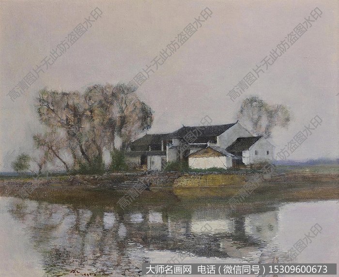 何卫风景油画《水乡的家》欣赏下载