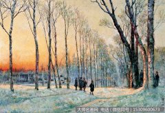 颜文梁风景油画《西郊公园傍晚》欣赏