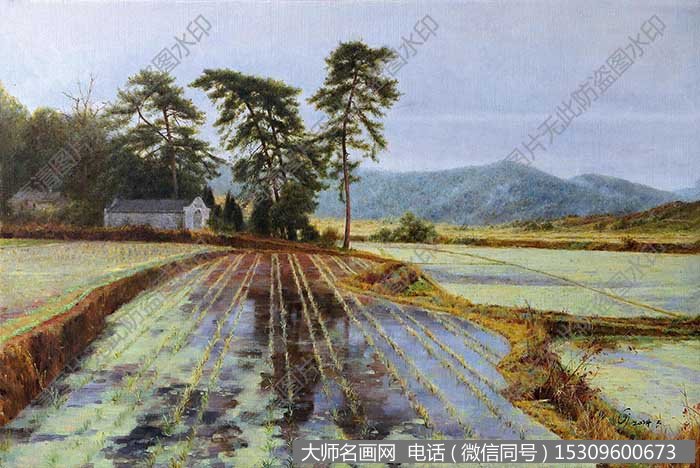 蔡杰油画风景《春雨润无声》欣赏下载