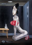 符曦抽象油画《妆扮》欣赏