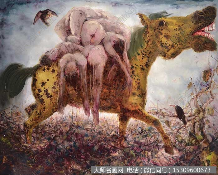 邱光平抽象油画《马背上的灵魂》欣赏下载