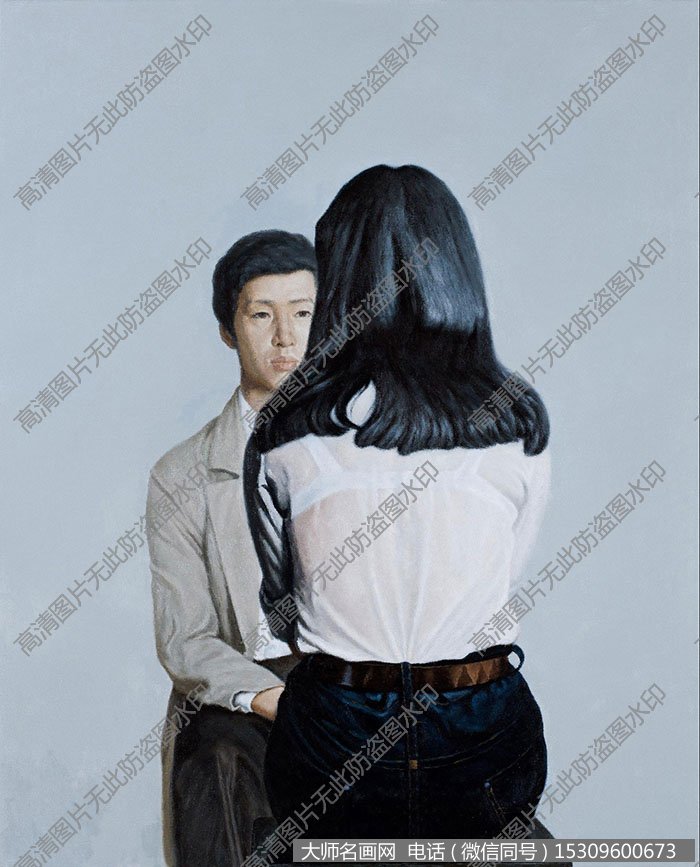 袁庆一人物油画《视》欣赏下载