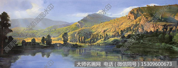 毛以岗风景油画《山水间》欣赏下载