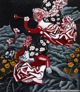 叶恒贵抽象油画《花神》欣赏