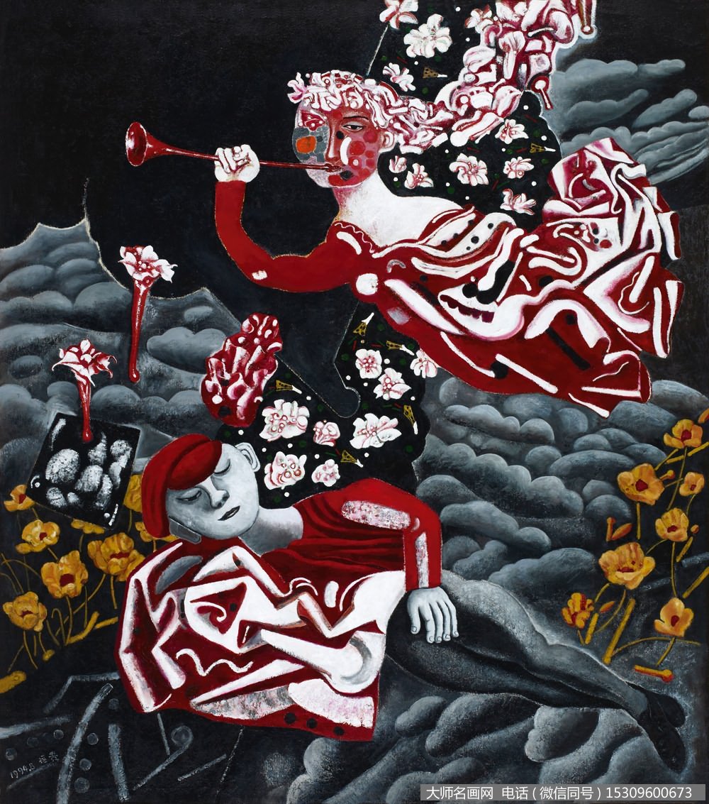 叶恒贵抽象油画《花神》欣赏