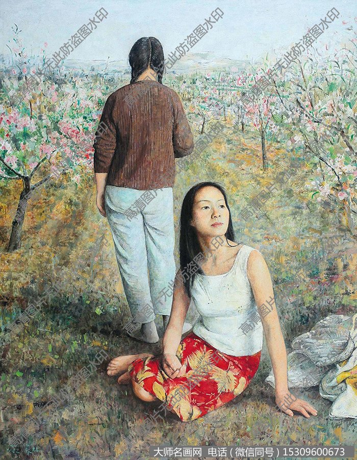 朱春林人物油画《花开时节》欣赏下载