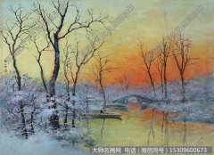 颜文樑风景油画《雪霁》欣赏下载