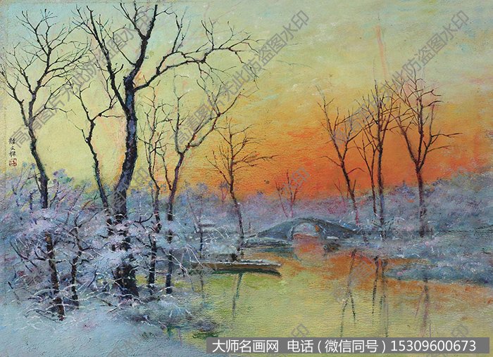 颜文樑风景油画《雪霁》欣赏下载