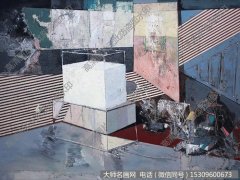 李昌龙抽象油画《白色方体》欣赏下载