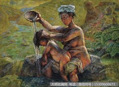 罗中立油画抽象《母子》欣赏下载
