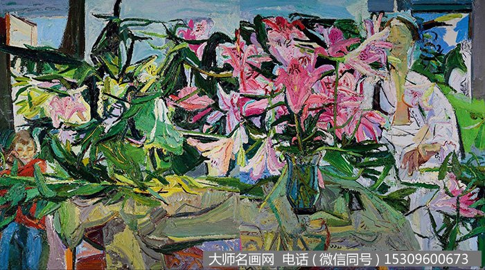 闫平花卉油画《听风》欣赏下载