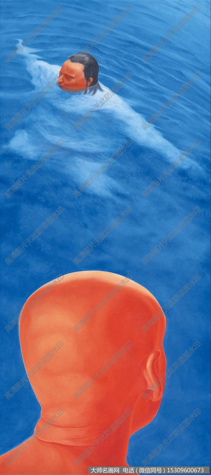 方力钧抽象油画《2005.3.15》欣赏下载