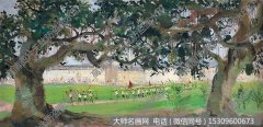 吴冠中风景油画《垦荒路上》欣赏下载