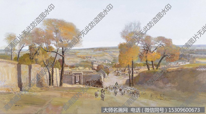 王治平油画风景《村口》欣赏下载