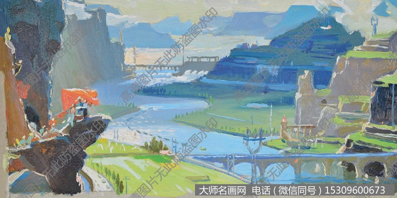 王文彬风景油画《向自然进军》欣赏下载