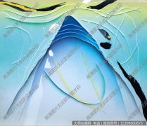 前川强抽象油画《诞生·轨迹》欣赏下载