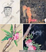 刘炜油画作品《肖像无题桃花之一桃花之二》欣赏下载