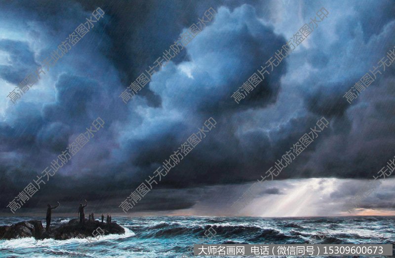 万岭(京)风景油画《雨》欣赏下载