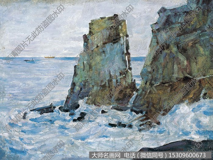 冯法祀油画风景《海边风景》欣赏下载