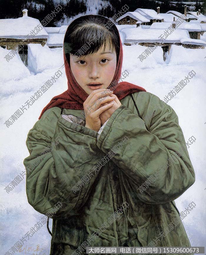 刘孔喜油画人物《青春纪事之五—边疆雪》欣赏下载