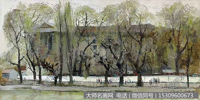 吴冠中油画风景《京城一隅》欣赏下载