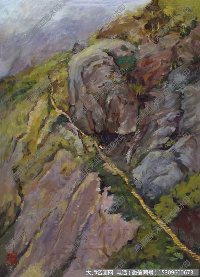 费以复抽象油画《登黄山》欣赏下载