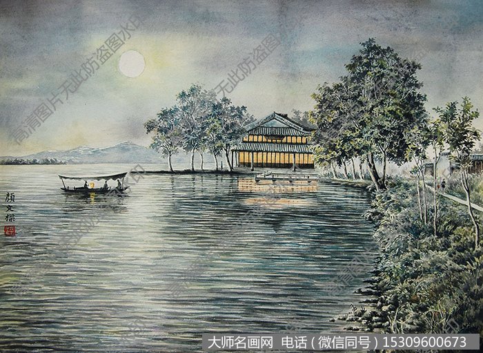 颜文樑油画风景《西湖风景（四张）》欣赏下载