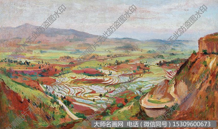 秦宣夫风景油画《重庆梯田》欣赏下载