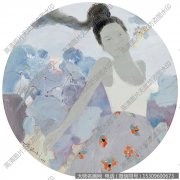 曾茜人物油画《爱莲说》高清作品下载