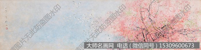 程及风景油画《瑞春图》高清作品下载