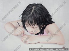 李光人物油画作品《小花》高清大图下载