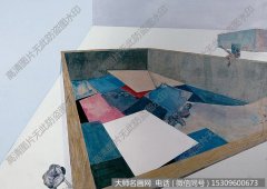 李燕抽象油画作品《万X坑》高清大图下载