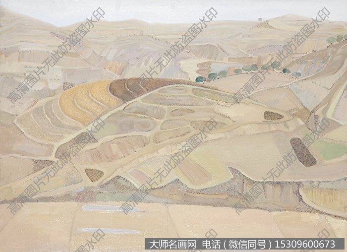 刘冰风景油画作品《大风景系列-米脂印象 No.1》高清大图下载