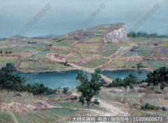 龙义敏风景油画作品《后山的水塘》高清大图下载