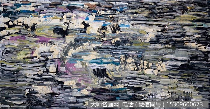 秦巍抽象油画作品《抗争6》高清大图下载