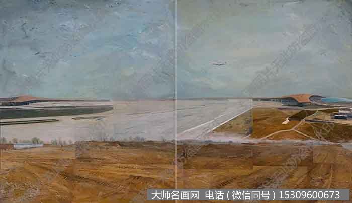 宋晶风景油画作品《2008年的事儿之T3航站楼》高清大图下载