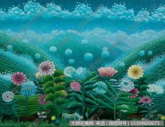 王亚南花卉油画作品《雨后山谷》高清大图下载