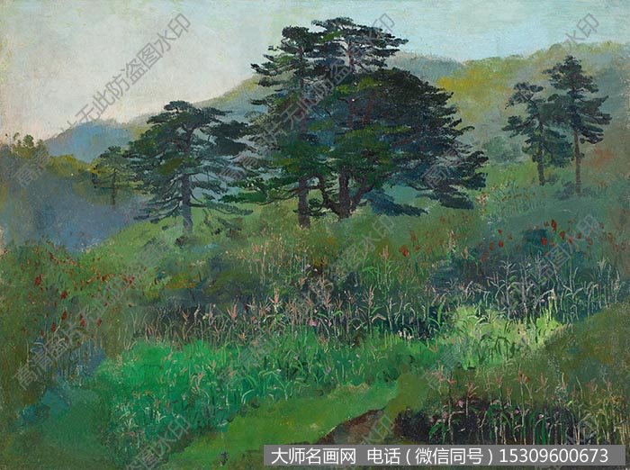 吴冠中风景油画作品《风景》高清大图下载